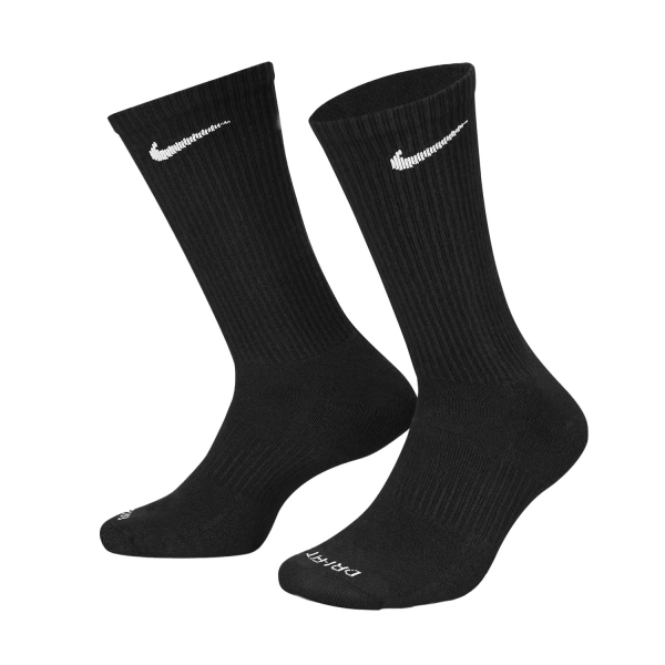 Padel Socks Nike Everyday Plus Cushioned x 6 Socks  Black/White SX6897010
