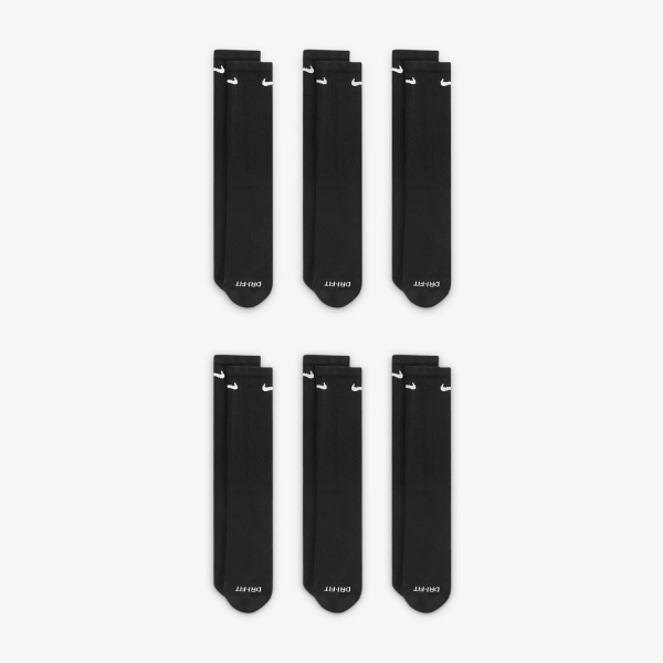 Calze Padel Nike Everyday Plus Cushioned x 6 Calze  Black/White SX6897010