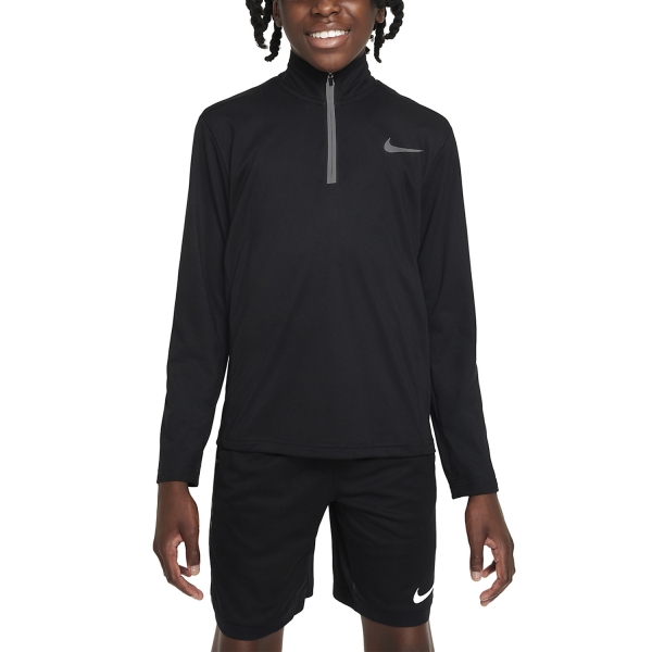 Boy's Padel Polos and Shirt Nike DriFIT Poly+ Shirt Boy  Black/Reflective Silver DQ9024010