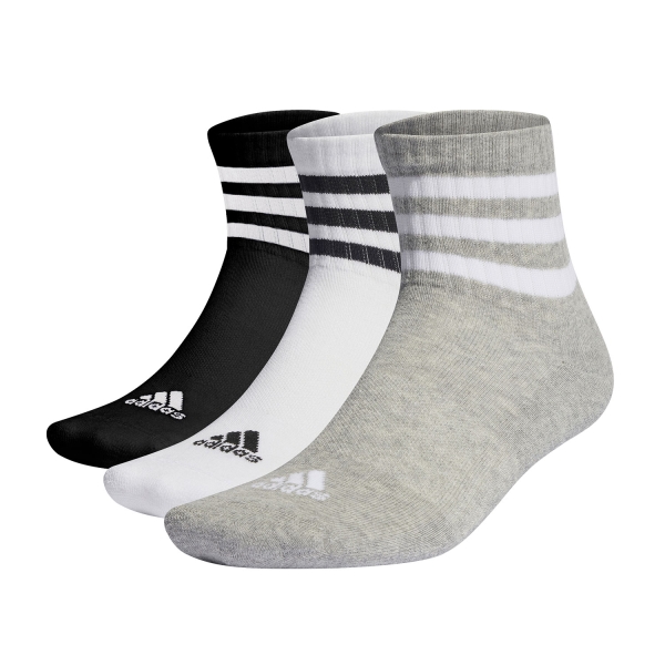 Calcetines Padel adidas 3 Stripes Cushioned x 3 Calcetines  Medium Grey Heather/White/Black IC1318