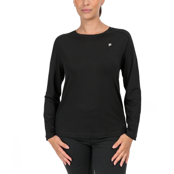Women's Padel Shirts & Hoodies Fila Enja Shirt  Black XFL232121900