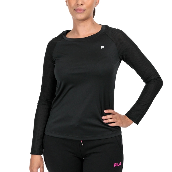 Women's Padel Shirts & Hoodies Fila Gracie Shirt  Black XFL232128900