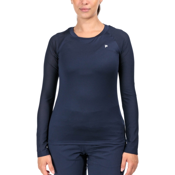 Women's Padel Shirts & Hoodies Fila Gracie Shirt  Navy XFL2321281500