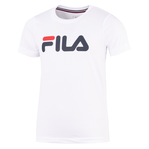 Boy's Padel Polos and Shirt Fila Logo TShirt Junior  White FJL131020E001