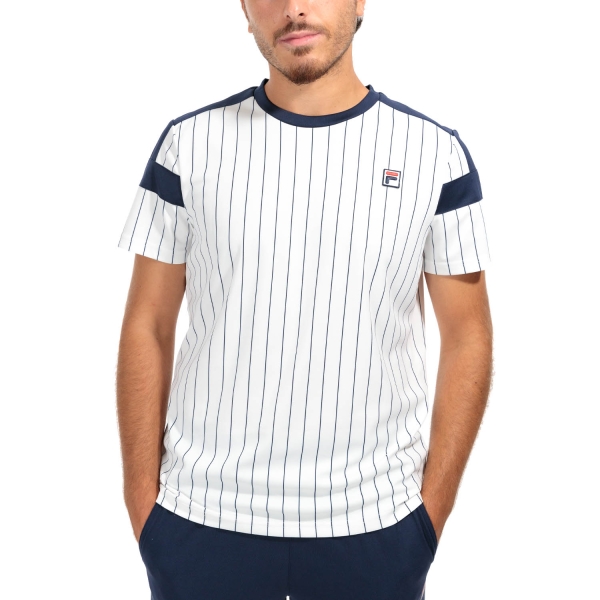 Men's T-Shirt Padel Fila Stripes Jascha TShirt  White Alyssum FRM2320112012