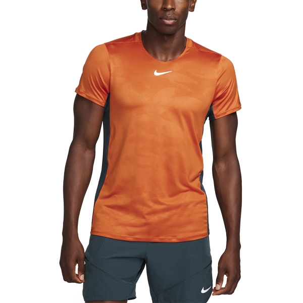 Men's T-Shirt Padel Nike Court DriFIT Advantage TShirt  Campfire Orange/Deep Jungle/White DX5538893