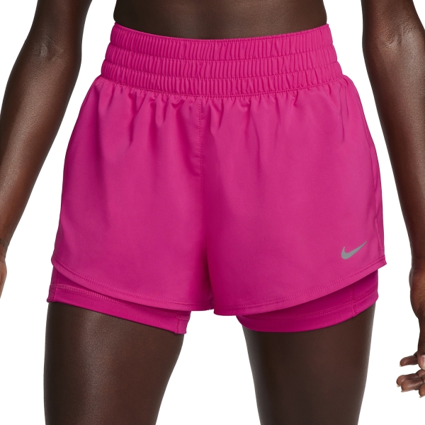 Falda y Shorts Padel Mujer Nike One 2 in 1 3in Shorts  Fireberry/Reflective Silver DX6012615