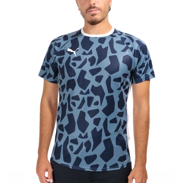 Men's T-Shirt Padel Puma Teamliga Graphic TShirt  Navy/China Blue 93909106