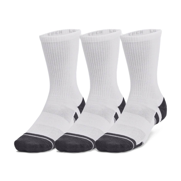 Calze Padel Under Armour Performance Tech Crew x 3 Calze  White/Reflective 13795120100