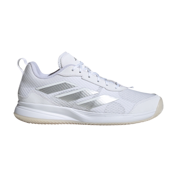 Women's Padel Shoes adidas AvaFlash Clay  FTWR White/Silver Met ID2467