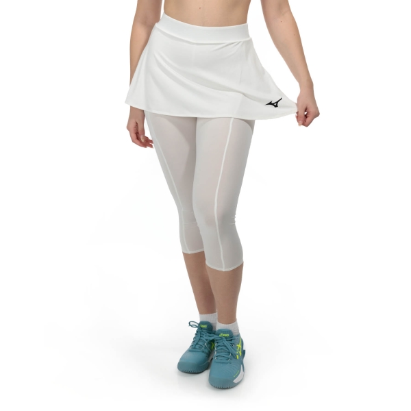 Falda y Shorts Padel Mujer Mizuno Release 2 in 1 Falda Tights  White 62GBA70201