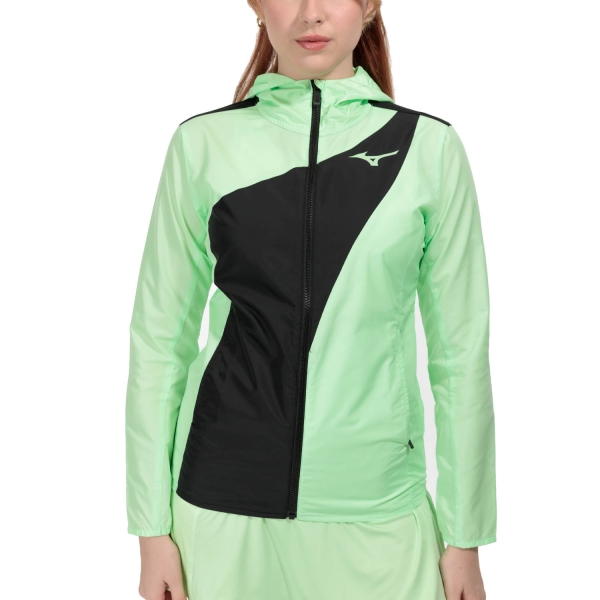 Women's Padel Jacket Mizuno Release Jacket  Techno Green/Black 62GEA70194