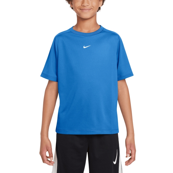 Boy's Padel Polos and Shirt Nike DriFIT Multi TShirt Boy  Light Photo Blu/White DX5380435