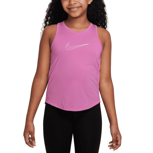 Top y Camisas Padel Niña Nike DriFIT One Top Nina  Playful Pink/White DH5215675