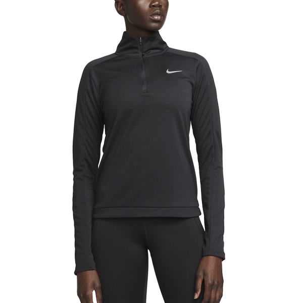 Women's Padel Shirts & Hoodies Nike DriFIT Pacer Shirt  Black/Reflective Silver DQ6377010