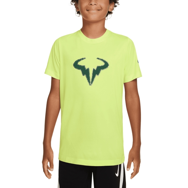 Boy's Padel Polos and Shirt Nike DriFIT Rafa TShirt Boy  Light Lemon Twist DX9535736