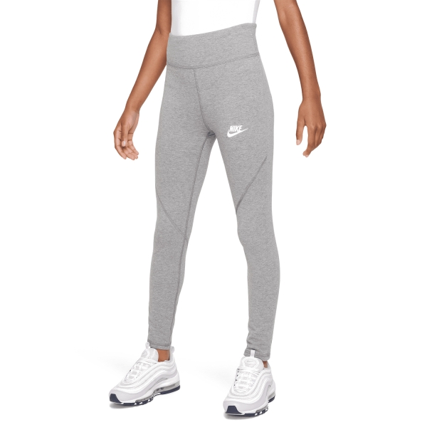 Girl's Padel Pants Nike Favorites Logo Tights Girl  Carbon Heather/White CU8248091