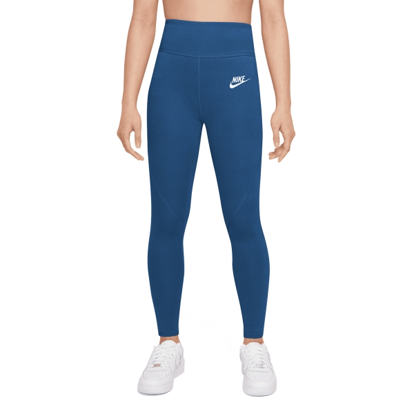 Pantaloni Padel Bambina Nike Favorites Logo Tights Bambina  Court Blue/White CU8248476
