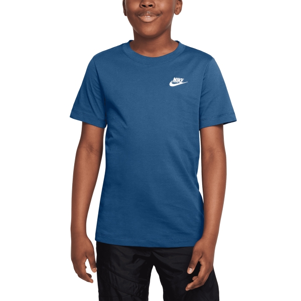 Boy's Padel Polos and Shirt Nike Futura TShirt Boy  Court Blue/White AR5254476