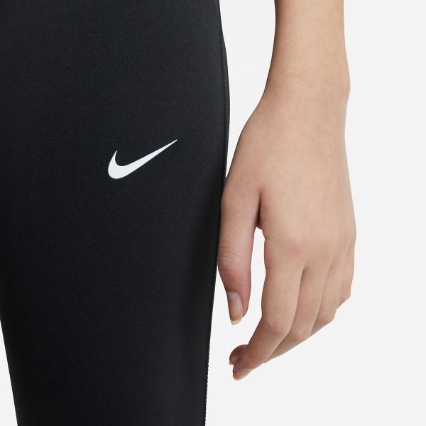 Nike Pro Girl's Padel Tights - Black/White