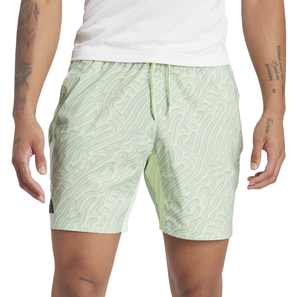 Men's Padel Shorts adidas Ergo Pro 7in Shorts  Semi Green Spark/Silver Green IP1934