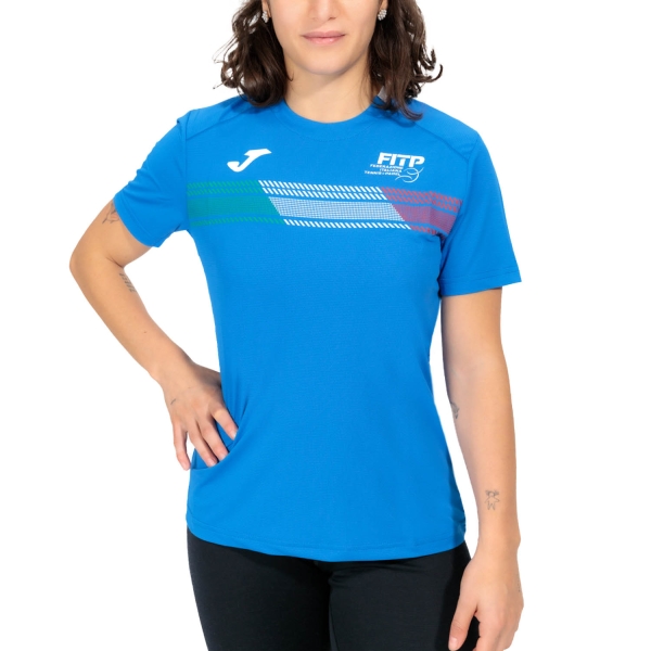 Women's Padel T-Shirt and Polo Joma FITP Logo TShirt  Royal SW901872A702