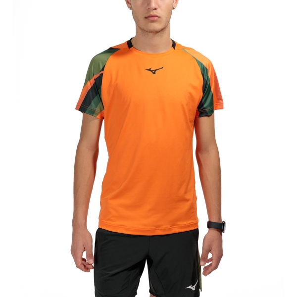 Maglietta Padel Uomo Mizuno Release Shadow Maglietta  Vibrant Orange 62GAA50054