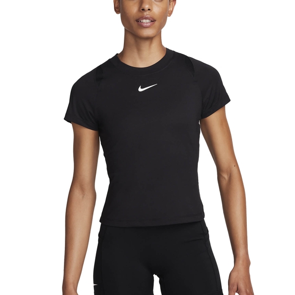 Women's Padel T-Shirt and Polo Nike Court DriFIT Advantage TShirt  Black/White FV0261010