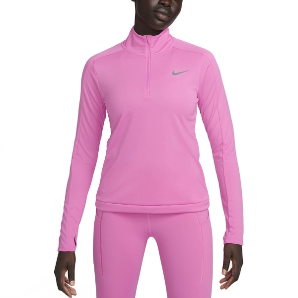Women's Padel Shirts & Hoodies Nike DriFIT Pacer Shirt  Playful Pink/Reflective Silver DQ6377675