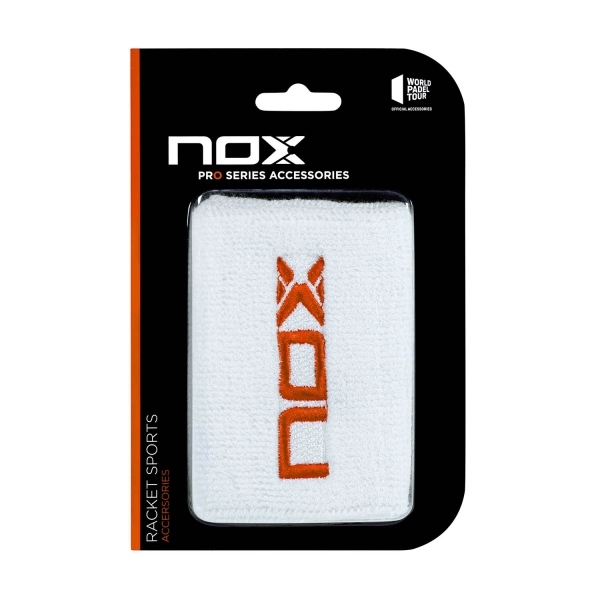 Padel Wristbands NOX Pro Wristbands  White/Red Logo MUBLRO2UD