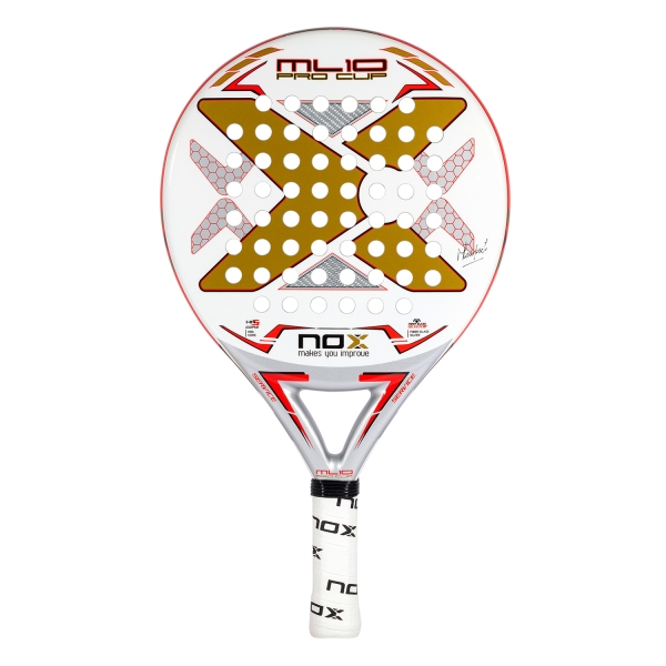 NOX Pro Padel Racket NOX ML10 Pro Cup Padel  White/Gold/Red PML10PCOOR23
