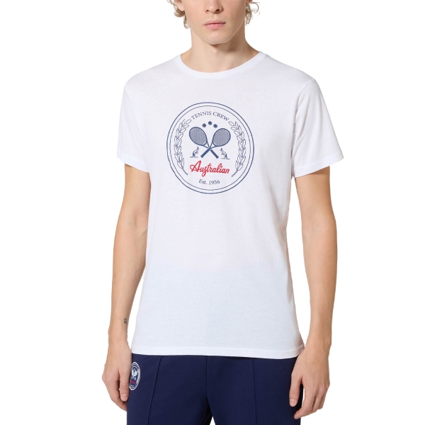 Camiseta Padel Hombre Australian Crew Camiseta  Bianco TEUTS0069002