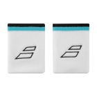 Babolat Terry Jumbo Medium Wristbands - White/Estate Blue Babolat Terry Jumbo Medium Wristbands - White/Estate Blue