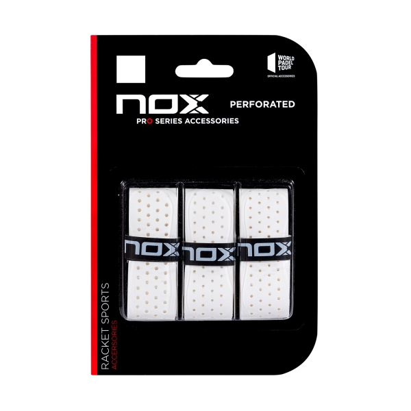 Padel Overgrip NOX Perforated Pro Overgrip x 3  White OVPROPERF3