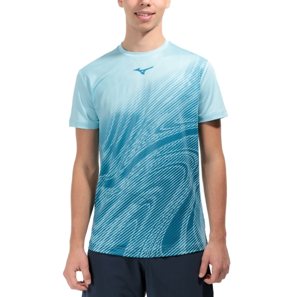 Men's T-Shirt Padel Mizuno Charge Shadow Graphic TShirt  Blue Glow 62GAB00319