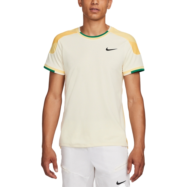 Maglietta Padel Uomo Nike Court DriFIT Slam Maglietta  Coconut Milk/Soft Yellow/Black FD5195113