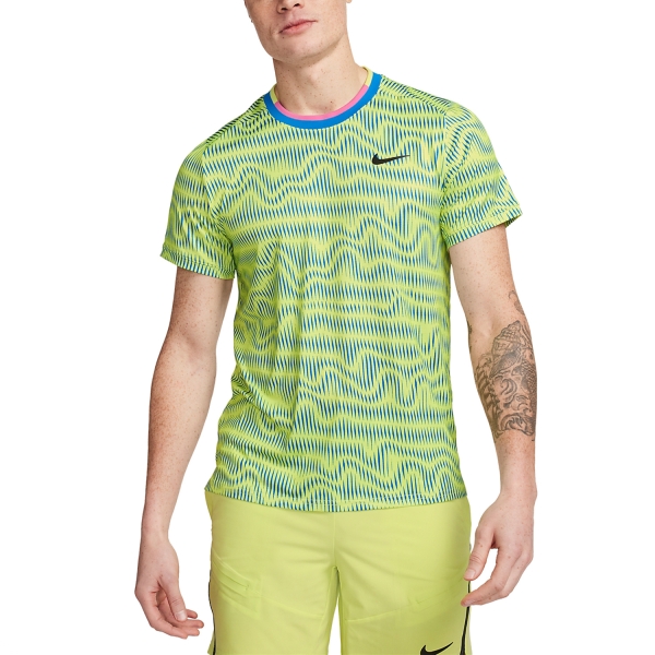 Men's T-Shirt Padel Nike DriFIT Advantage TShirt  Light Lemon Twist/Light Photo Blue/Black FD5323736