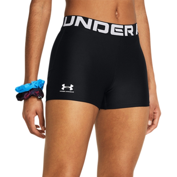 Women's Padel Skirts and Shorts Under Armour HeatGear Authentics 3in Shorts  Black/White 13836290001