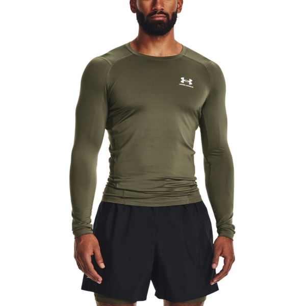 Men's Padel Shirt and Hoody Under Armour HeatGear Compression Shirt  Marine Od Green/White 13615240390