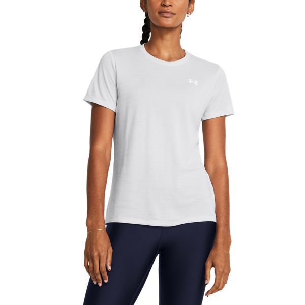 Women's Padel T-Shirt and Polo Under Armour Tech Tiger TShirt  Halo Gray/White 13842220014