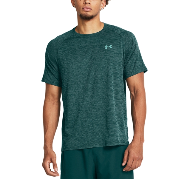 Men's T-Shirt Padel Under Armour Textured TShirt  Hydro Teal/Radial Turquoise 13827960449