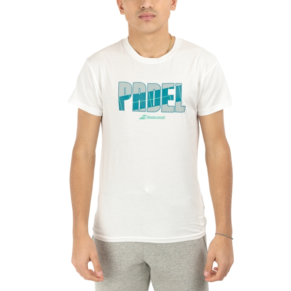 Men's T-Shirt Padel Babolat Court Logo TShirt  White 6MS244411000