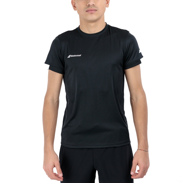 Men's T-Shirt Padel Babolat Play Crew Logo TShirt  Black 3MP20112000