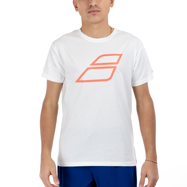 Camiseta Padel Hombre Babolat Strike Camiseta  White/Strike Red 4US24441Z1089