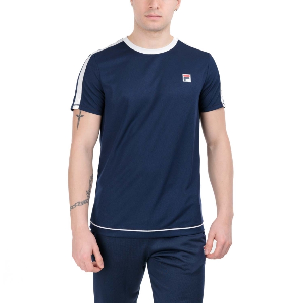 Men's T-Shirt Padel Fila Elias TShirt  Navy/White FBM2413011501