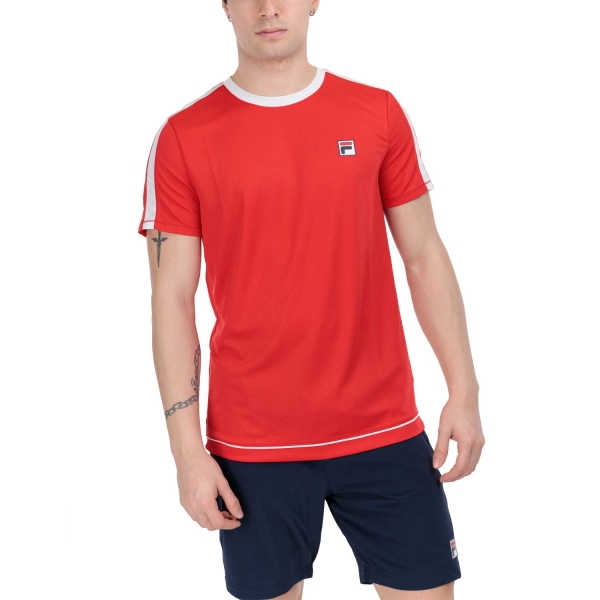 Maglietta Padel Uomo Fila Elias Maglietta  Red/White FBM241301501