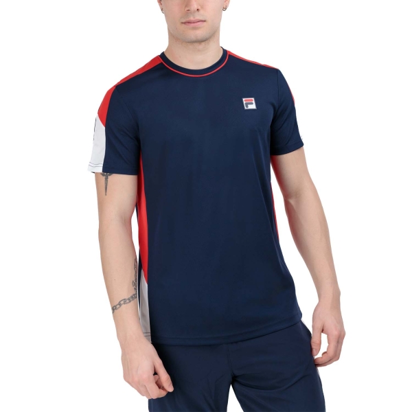 Maglietta Padel Uomo Fila Gabriel Maglietta  Navy/Red FBM2413021502