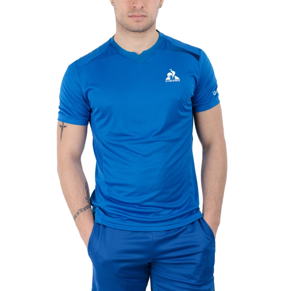 Maglietta Padel Uomo Le Coq Sportif Pro Maglietta  Lapis Blue 2410518