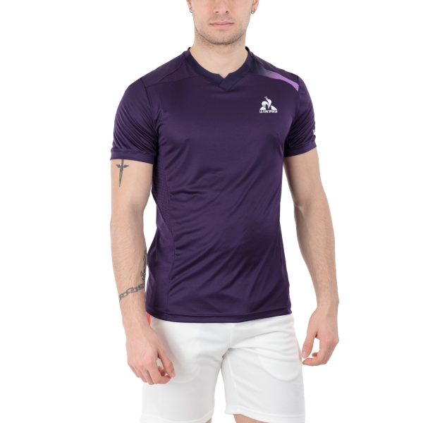 Men's T-Shirt Padel Le Coq Sportif Pro TShirt  Purple Velvet 2410516