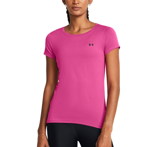Women's Padel T-Shirt and Polo Under Armour HeatGear Armour TShirt  Astro Pink/Black 13289640686